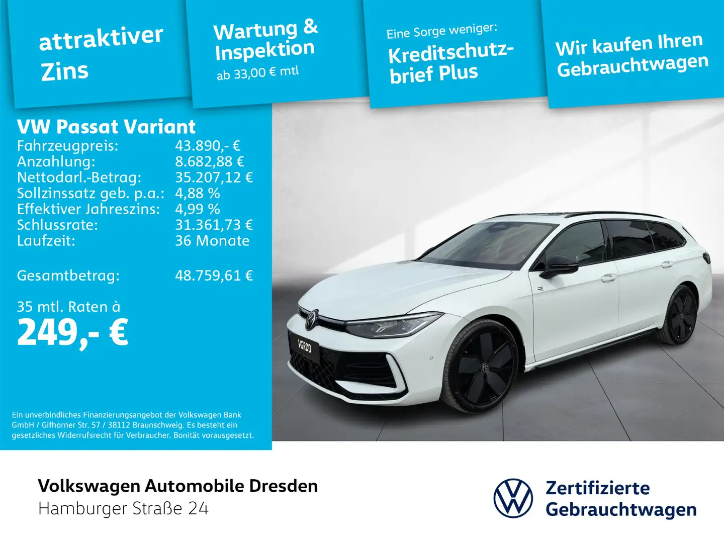 Volkswagen Passat Variant R-Line 2.0 TDI NAVI ACC HUD AHK Weiß - 1
