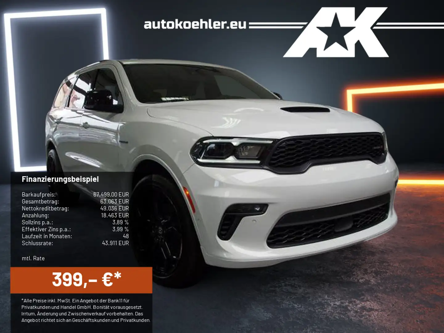 Dodge Durango 5,7 R/T, ACC, LPG,Voll!! White - 1