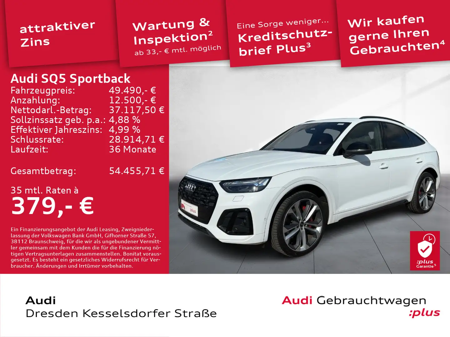 Audi SQ5 3.0 TDI Q. Navi LED Kamera DAB GRA Weiß - 1