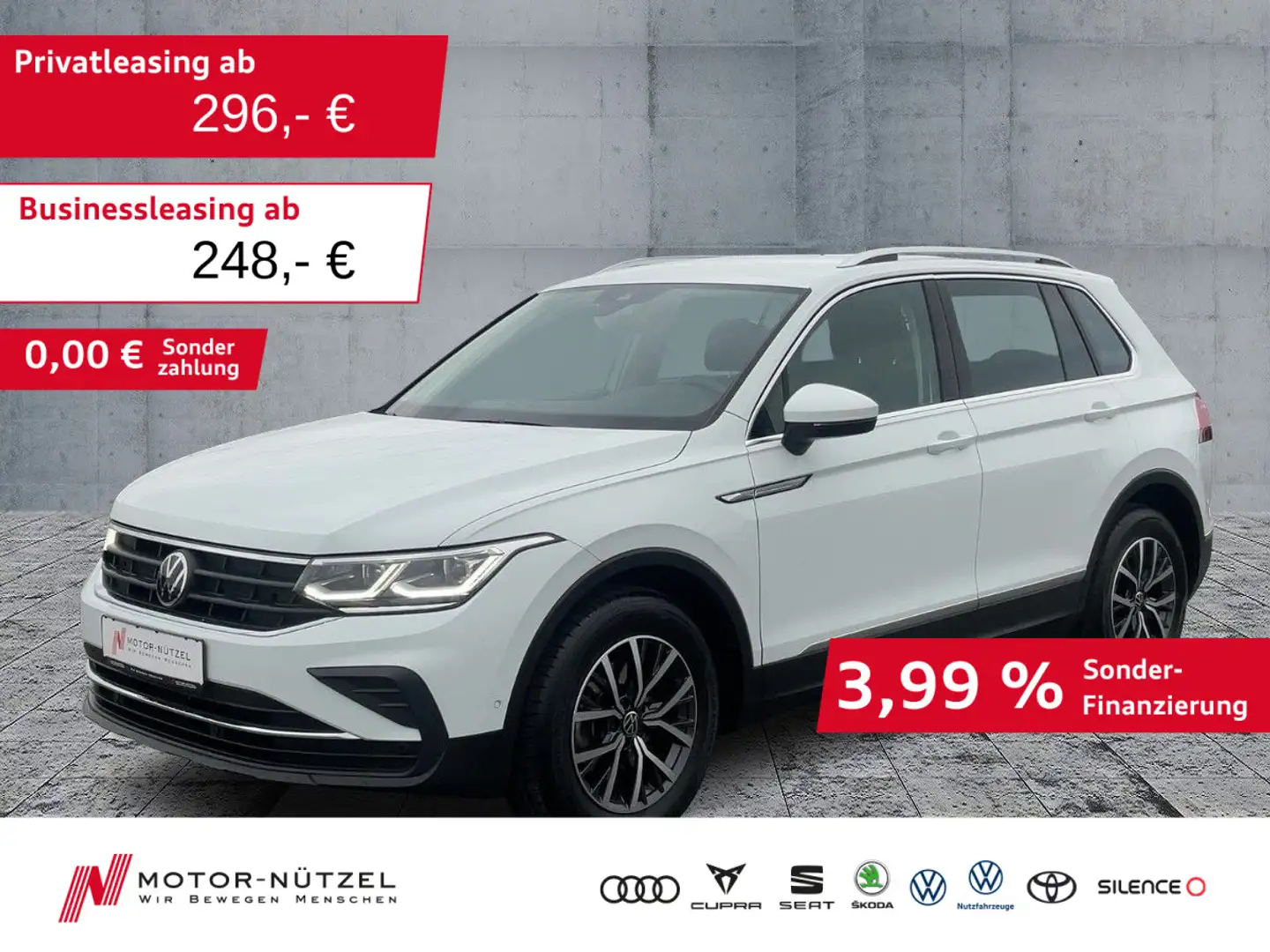 Volkswagen Tiguan 1.5 TSI LIFE MATRIX+NAVI+ACC+SHZ+PDC+RFK Weiß - 1