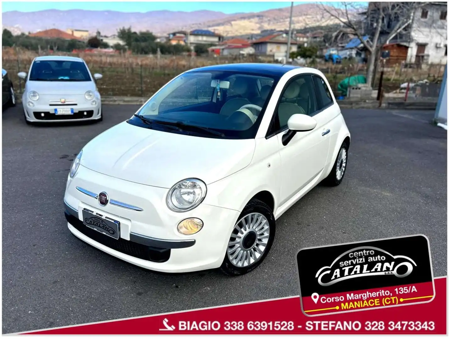 Fiat 500 1.2 Lounge 69cv tetto panorama Bianco - 1