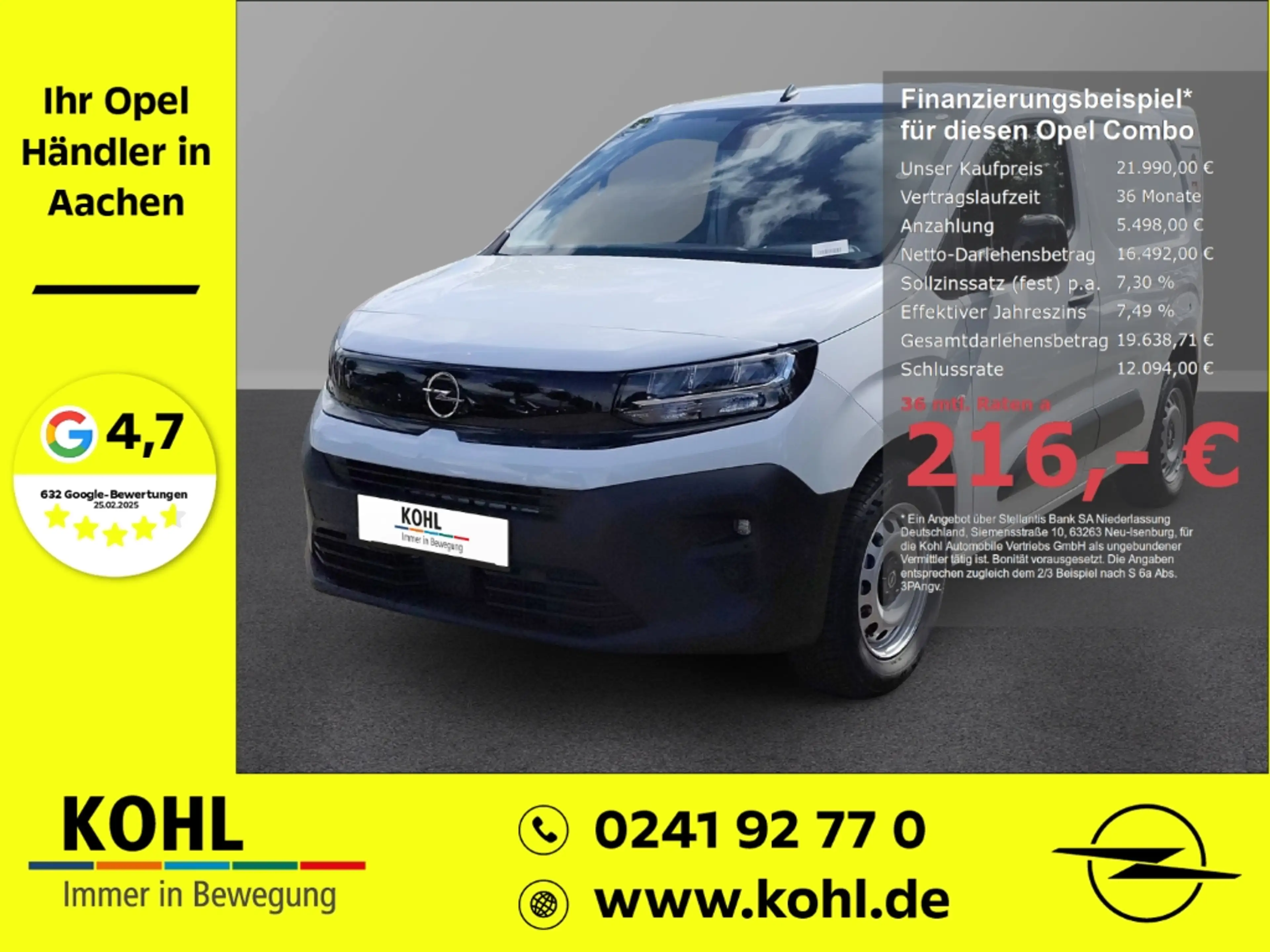 Opel Combo Cargo M 1.5D 100PS PDCv+h Navi Reserverad Rückfahr