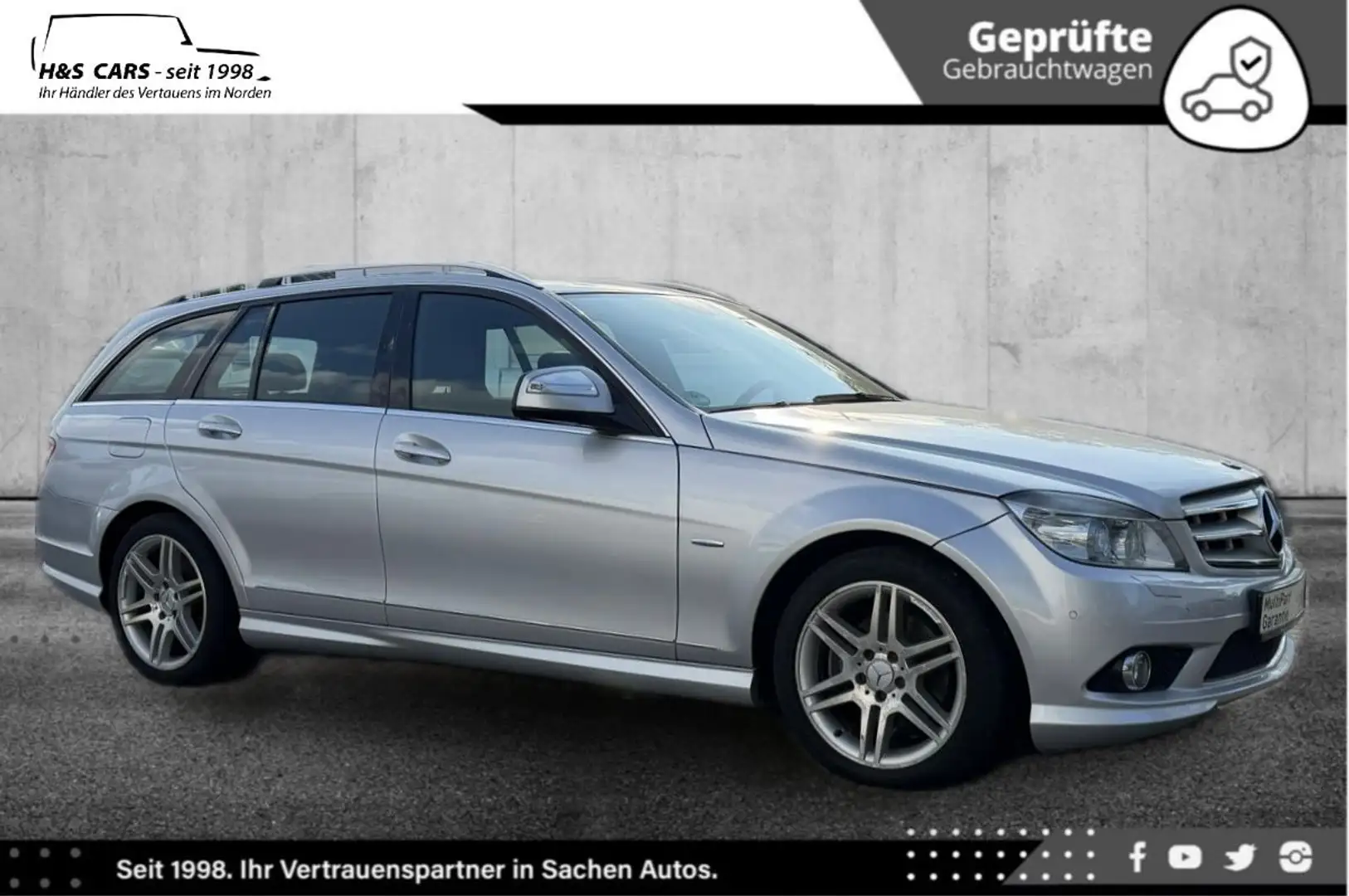 Mercedes-Benz C 220 T CDI 2H AMG BI-XEN SCHBD NAV COM PDC AHK Silber - 1