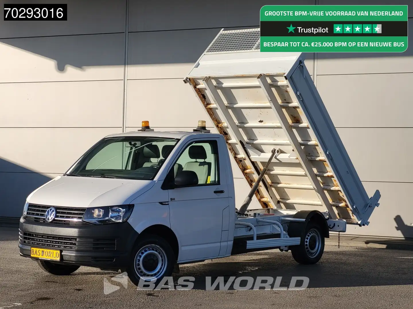 Volkswagen Transporter 150PK Kipper Trekhaak Euro6 Tipper Benne Kieper 2m Blanc - 1