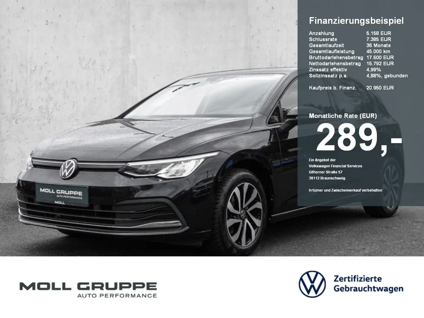 Volkswagen Golf 1.0 TSI Life LED PDC Nero - 1