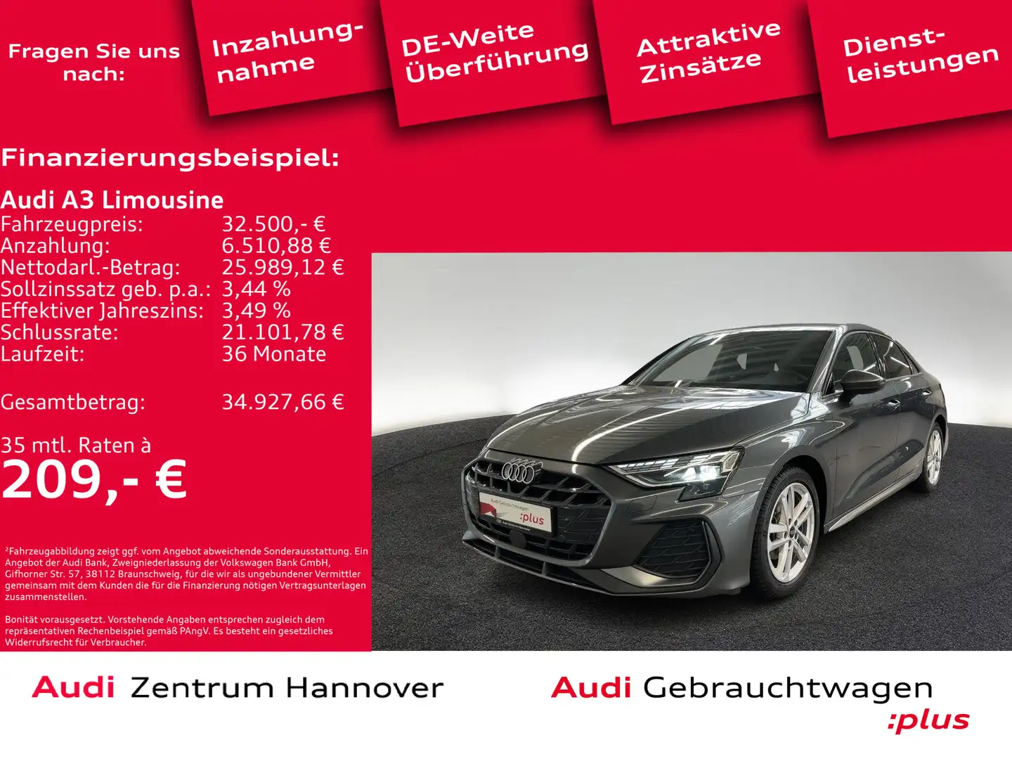 Audi A3 S line 30 TFSI Kamera SONOS Navi vi Grau - 1