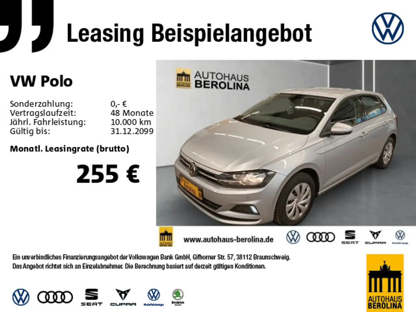 Volkswagen Polo 1.0 TSI Move DSG *App-Connect*LED*PDC*SHZ* Argent - 1