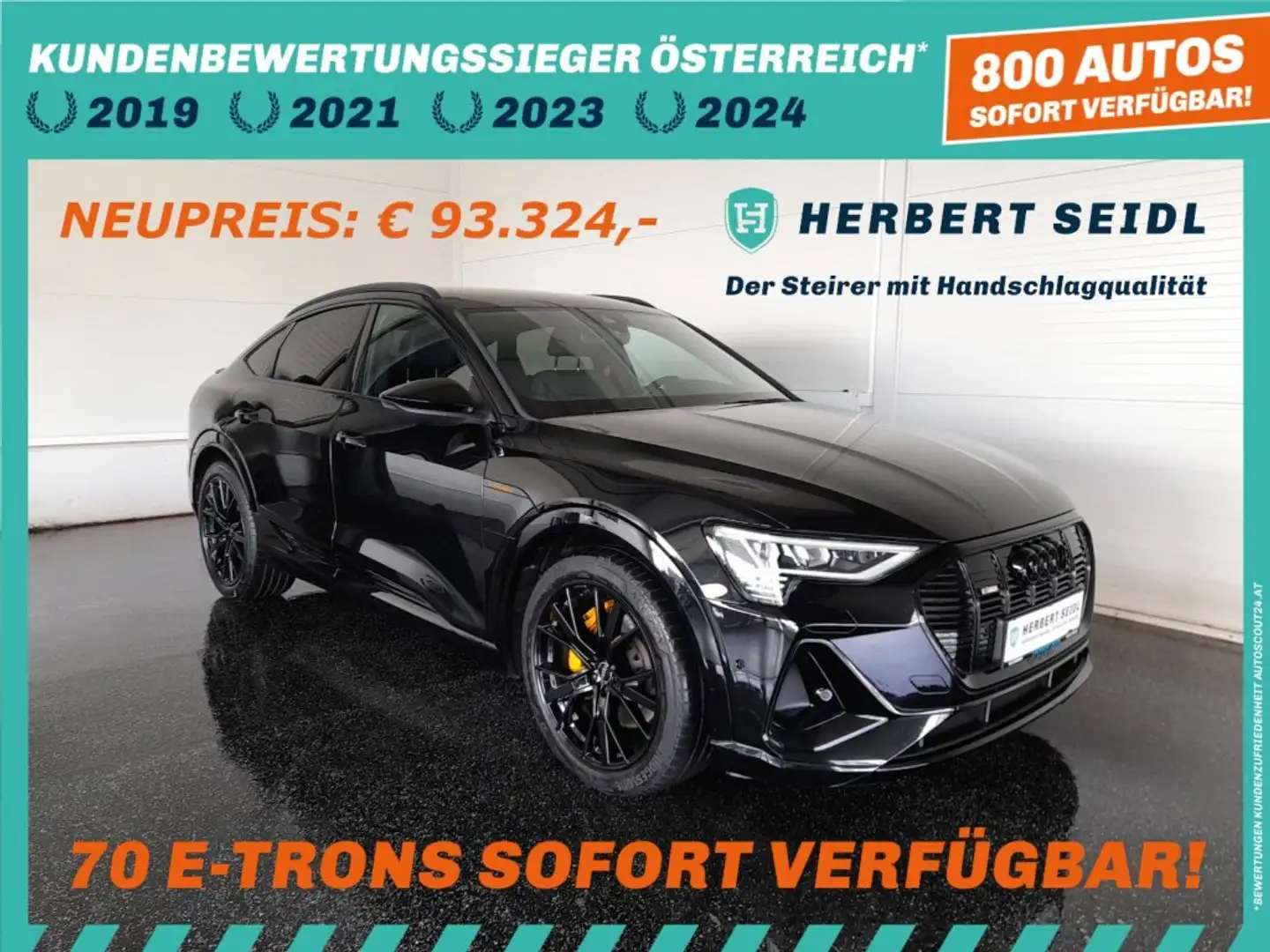Audi e-tron SB 50 quattro S-LINE BLACK EDITION *NP: € 93.324,- / MATRIX-LED / 21 ZOLL / HEAD-UP / BANG & OLUFSEN / 2.TER LADEZUGANG* Schwarz - 1
