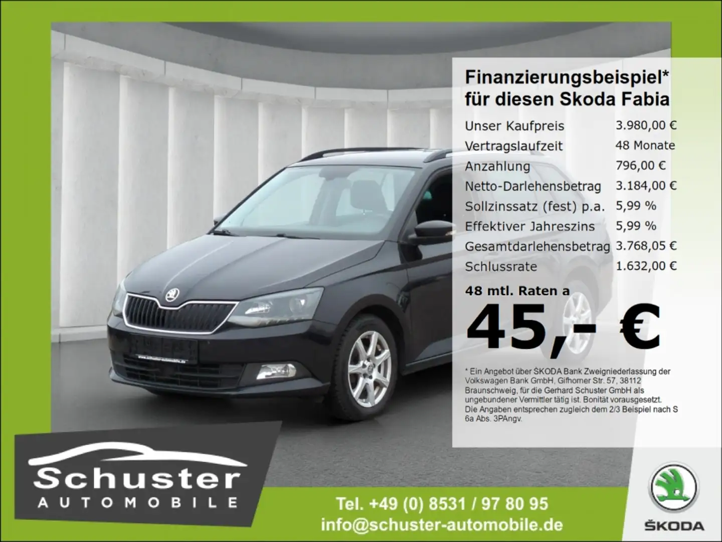 Skoda Fabia Combi Style 1.4TDI*ACC R-Kam SHZ SmartLink Schwarz - 1