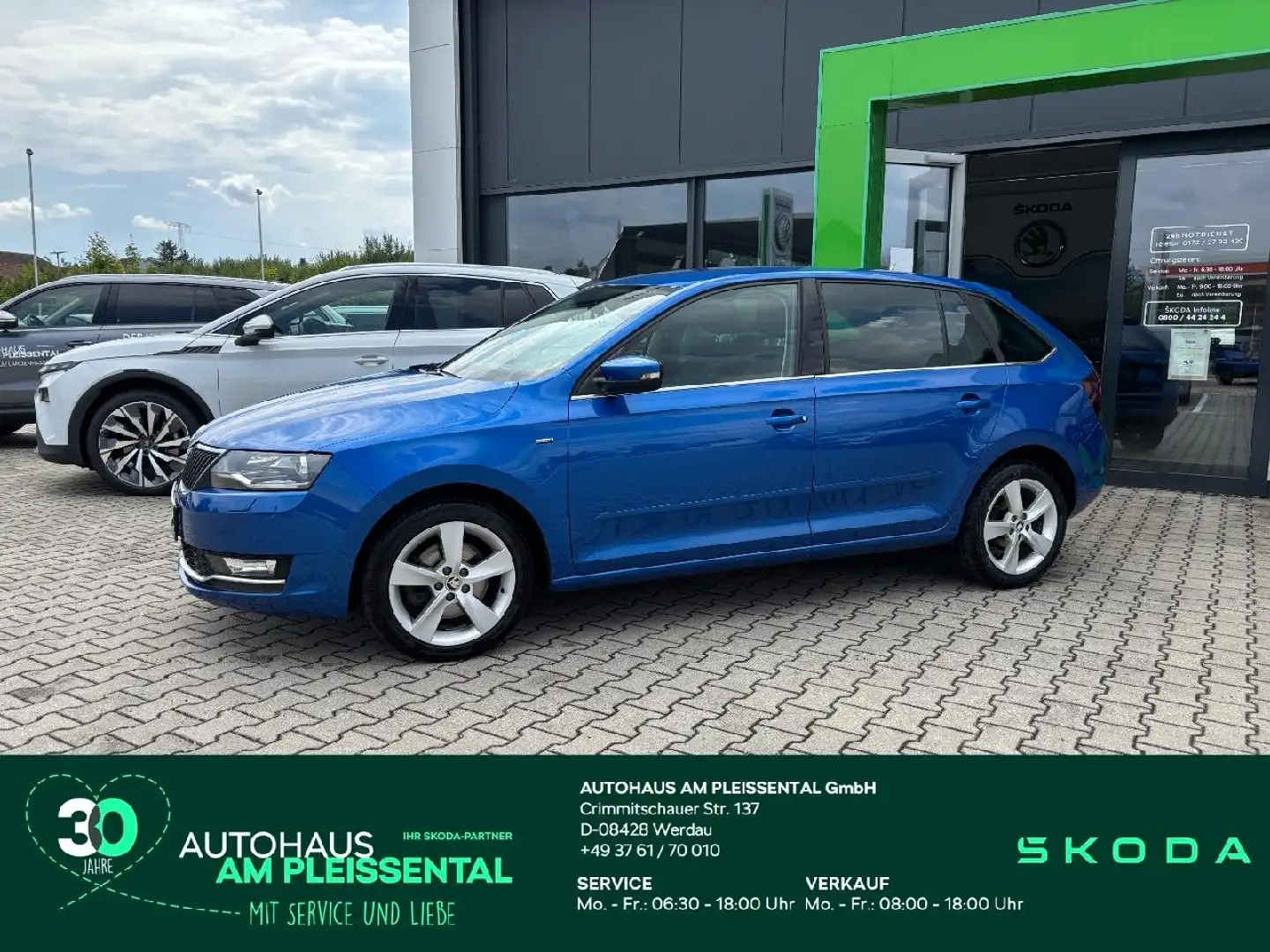 Skoda Rapid/Spaceback Clever 81 kW *NAVI*PDC*SHZ*AHK Blau - 1
