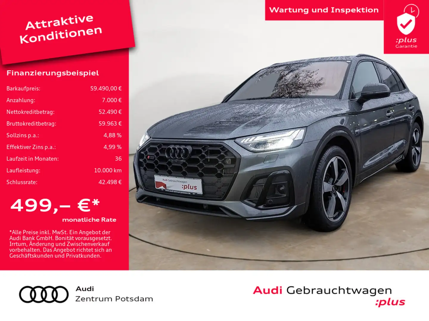 Audi SQ5 TDI quattro MATRIX NAVI B&O STANDHZ PANOR Grau - 1