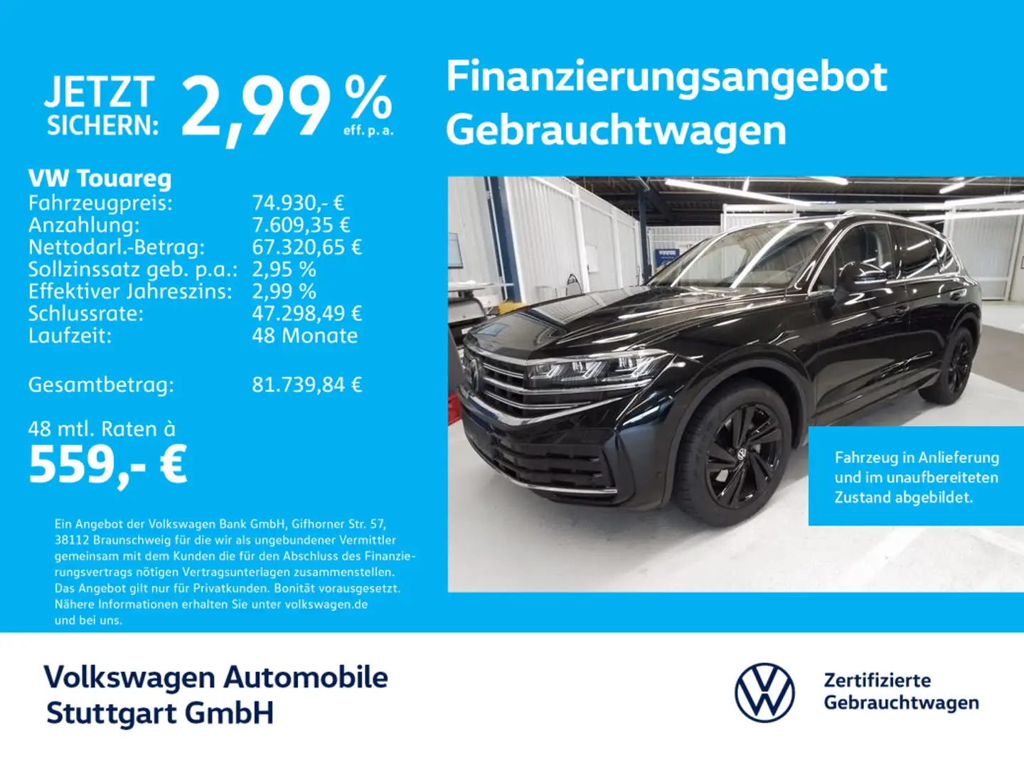 Volkswagen Touareg Elegance 3.0 TDI Navi Pano Kamera  AHK Schwarz - 1