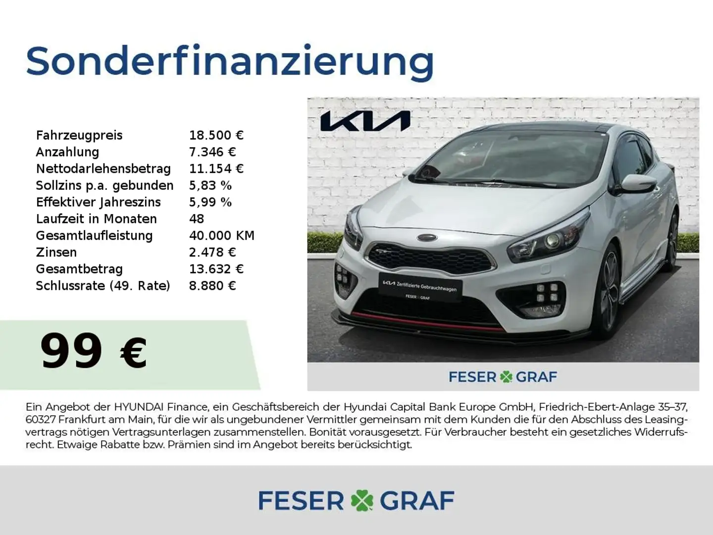 Kia ProCeed / pro_cee'd Sportfahrwerk Tieferlegung Panorama Wit - 1