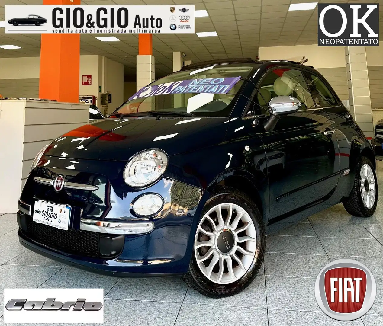 Fiat 500C 500C III 1.2 Lounge 69cv "OK NEO PATENTATI" Bleu - 1