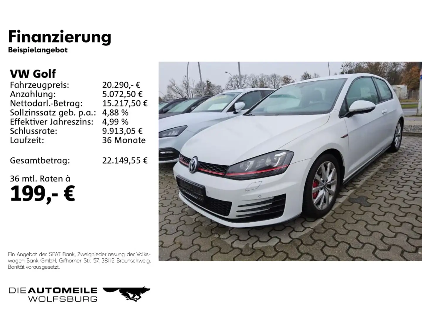 Volkswagen Golf GTI Golf 7 VII 2.0 TSI GTI Performance Einparkhi/Mul Weiß - 2