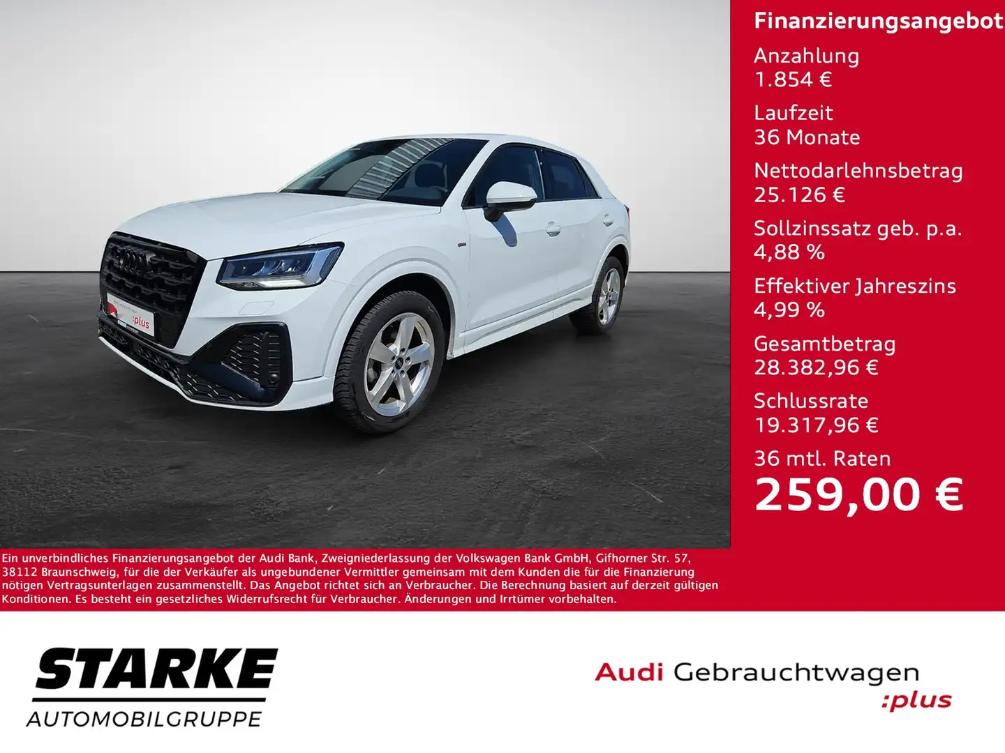 Audi Q2 35 TFSI S tronic S line Navi Paket Parken GRA V... Blanc - 1