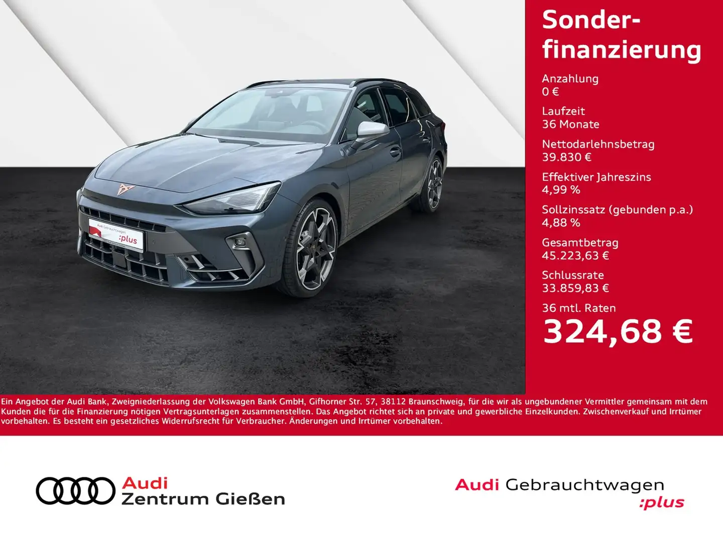 CUPRA Leon Sportstourer 2.0 TSI 4Drive DSG VZ PANO AHK NAV... Grigio - 1