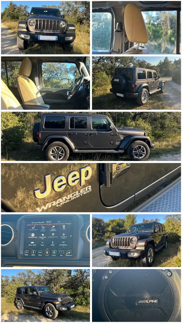 Jeep Wrangler Wrangler Unlimited 2.2 l Mjet 200 ch BVA8 Sahara Grigio - 2