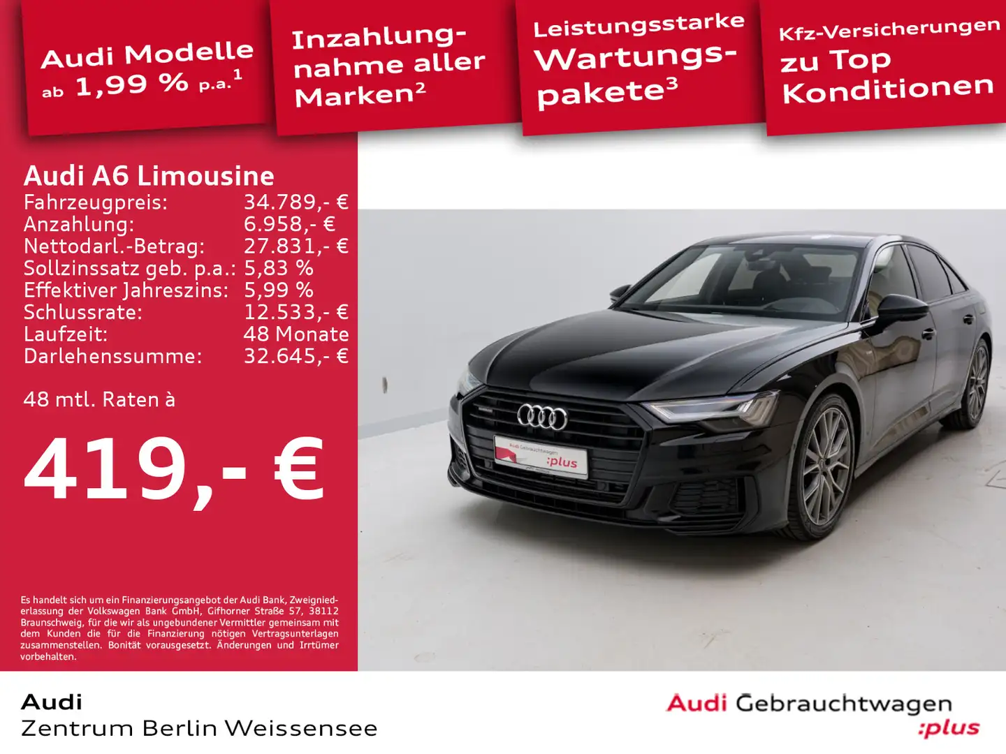 Audi A6 55 TFSI e S-TRO*QUA*MATRIX*B&O*HUD* Negro - 1
