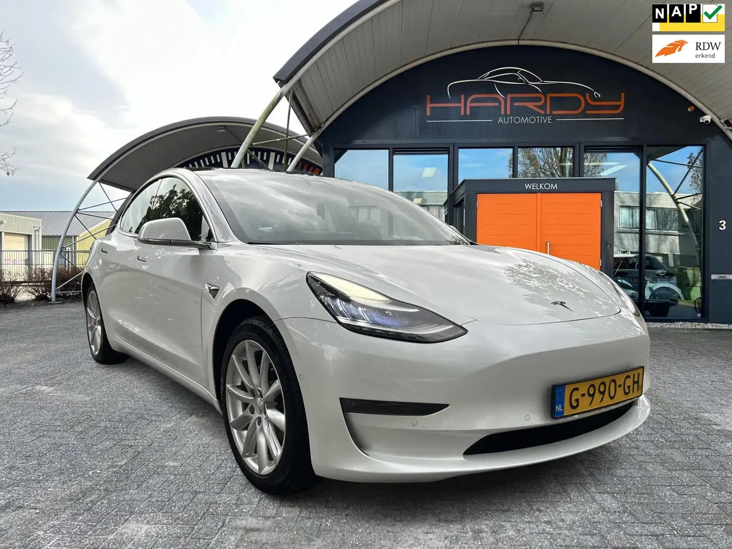 Tesla Model 3 Long Range AWD 75 kWh 87% SOH Trekhaak (fiets) Rij Blanc - 1