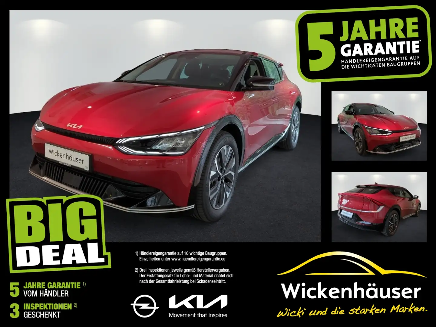 Kia EV6 77,4 RWD LEDER*NAVI*ELEKTR. HECKKLAPPE* Rot - 1
