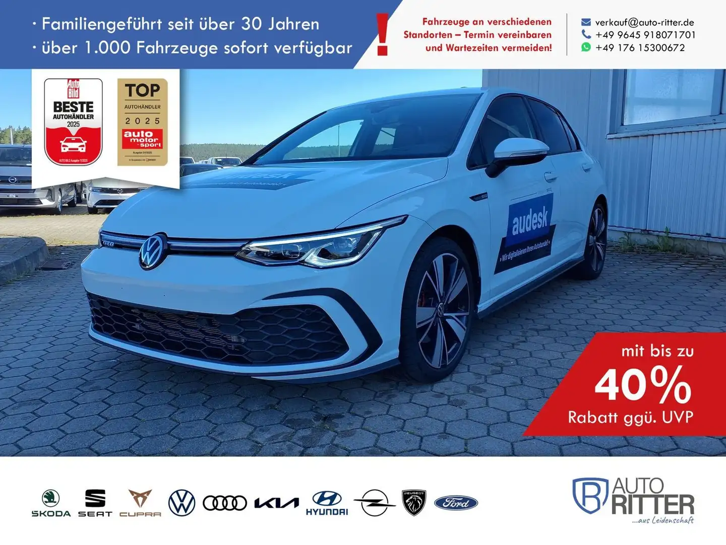 Volkswagen Golf GTD ACC|HuD|AHK|RFK|Navi|Carplay|Klima|P... Weiß - 2