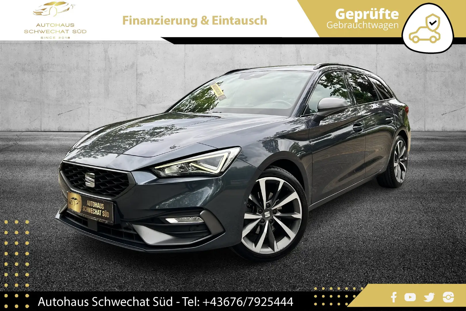 SEAT Leon SP FR 1.5 eTSI DSG//1.BESITZ//LEASING//PICKERL// Grau - 1