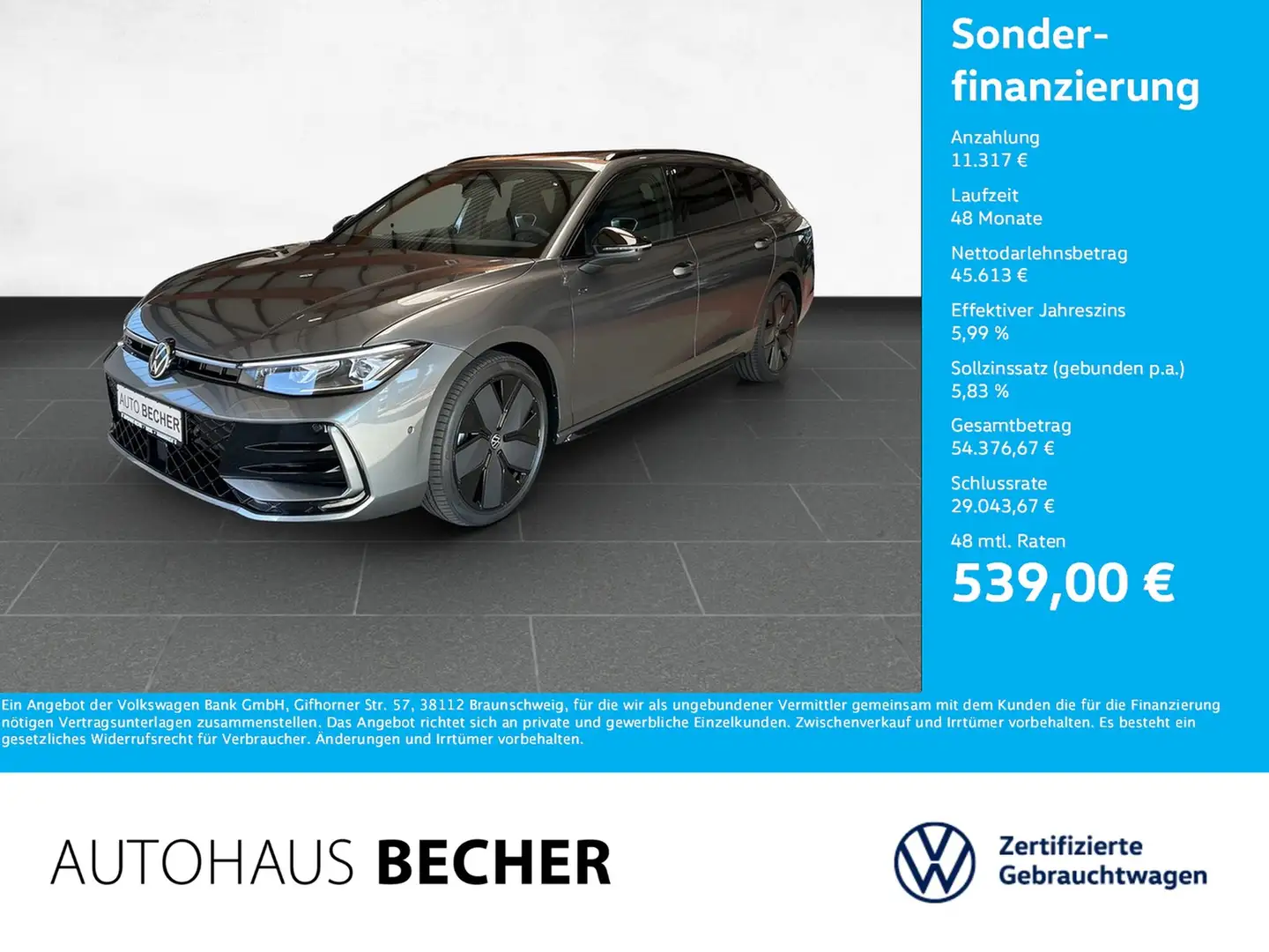 Volkswagen Passat Variant R Line 2.0 TDI 4MOTION DSG /AHK Grau - 1