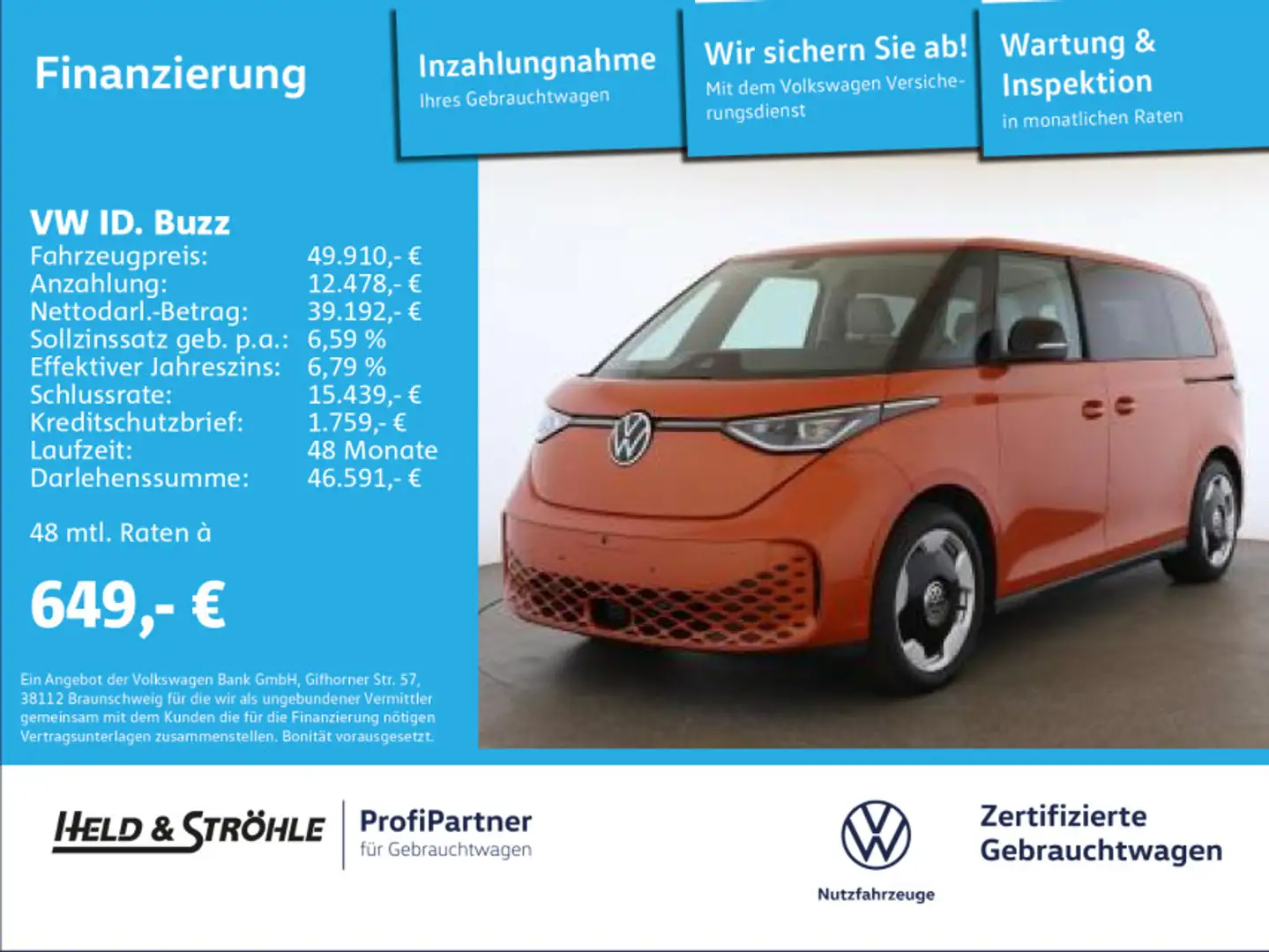 Volkswagen ID. Buzz ID.Buzz Pro AHK MATRIX 360°KAM NAVPRO EL. TÜREN Orange - 1