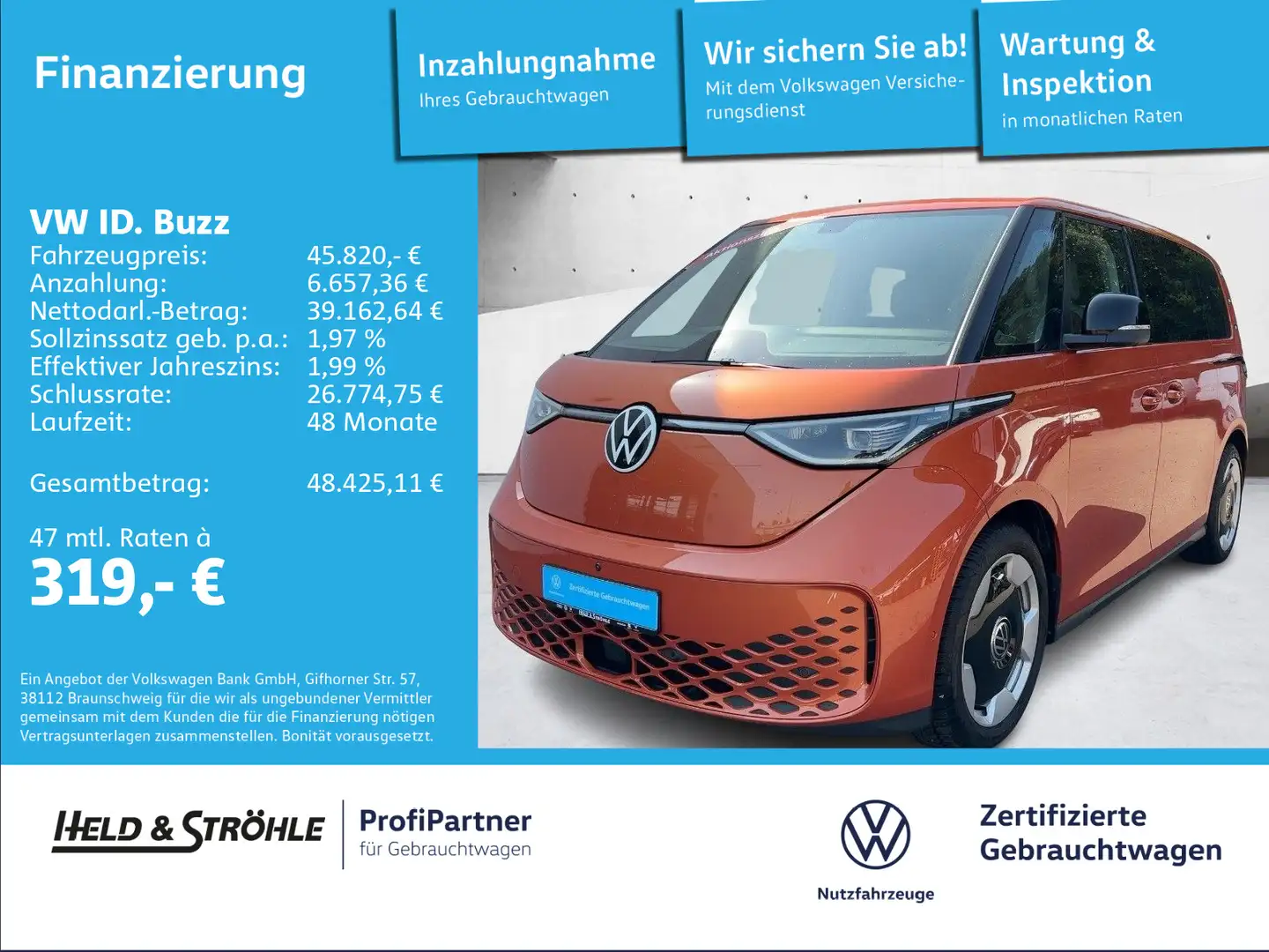 Volkswagen ID. Buzz ID.Buzz Pro AHK MATRIX 360°KAM NAVPRO EL. TÜREN Orange - 1