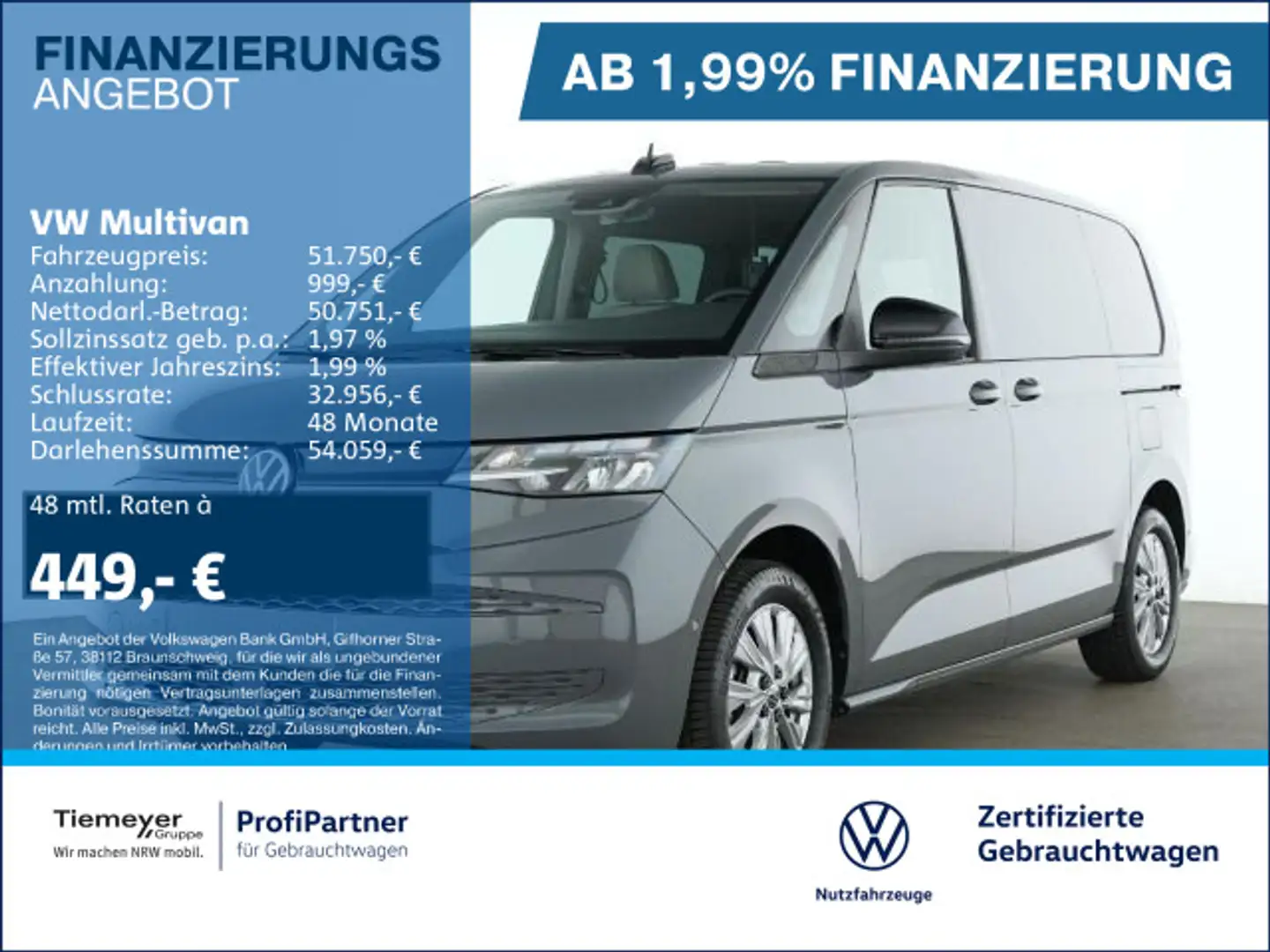 Volkswagen T7 Multivan T7 Multivan TDI GARANTIE BIS 08.2029 AHK ACC Grau - 1