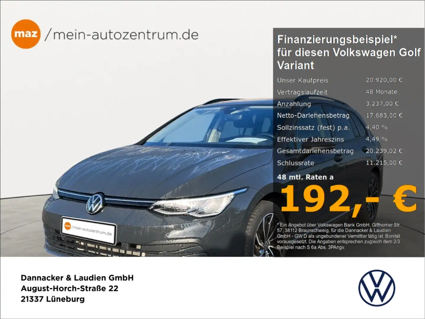 Volkswagen Golf Variant VIII 2.0 TDI Life Alu LED AHK Navi ACC Digit.Cockp Grau - 1
