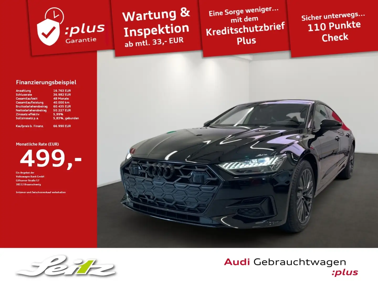 Audi A7 Sportback 50 TDI quattro *AHK*DVD*HEAD-UP*NAVI* Schwarz - 1
