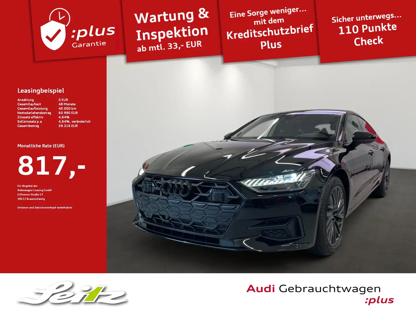 Audi A7 Sportback 50 TDI quattro *AHK*DVD*HEAD-UP*NAVI* Noir - 1