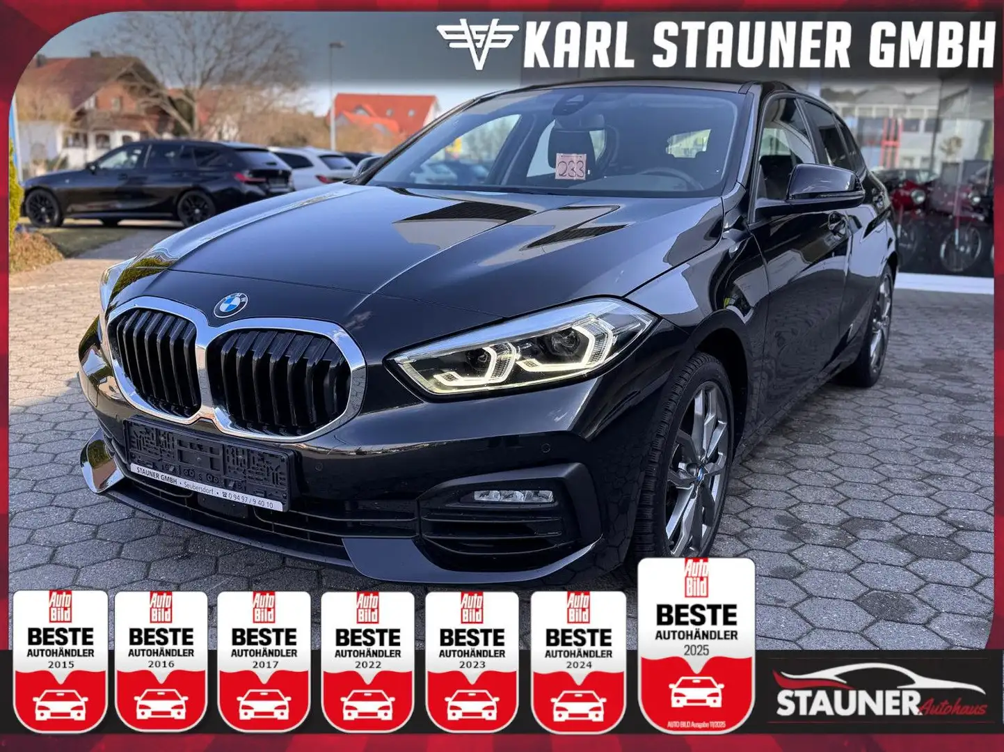 BMW 120 i Limousine LENKRADH. LED NAVI KLIMA Schwarz - 1