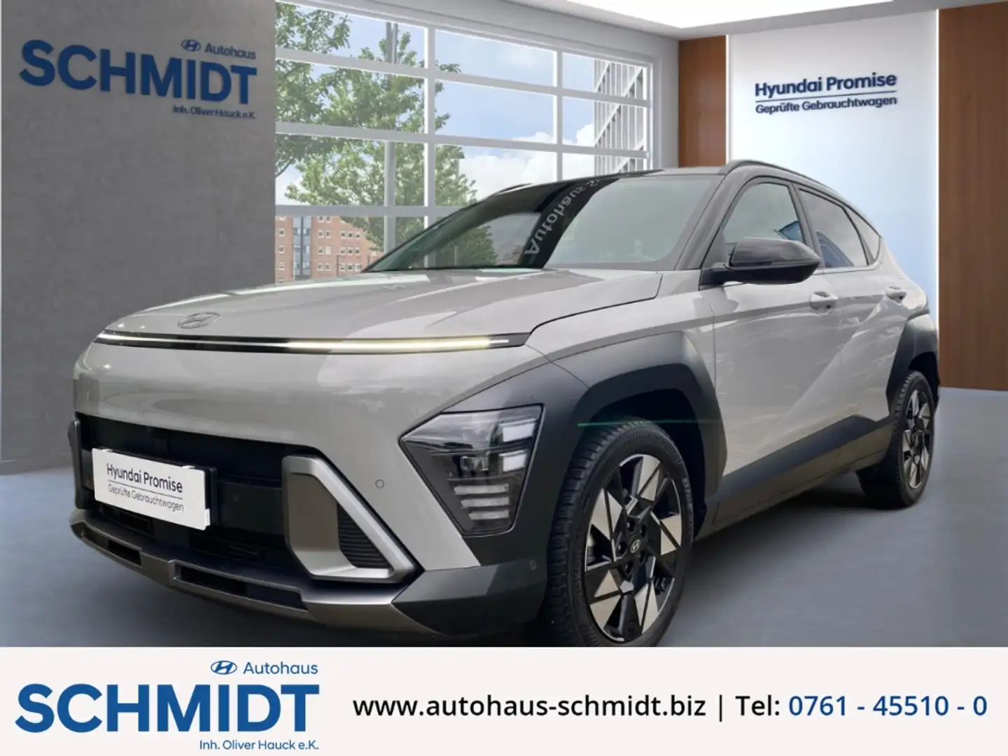 Hyundai KONA Prime 2WD 1.6 T-GDI DCT Navi LED 360°ACC Klimatron Gris - 1