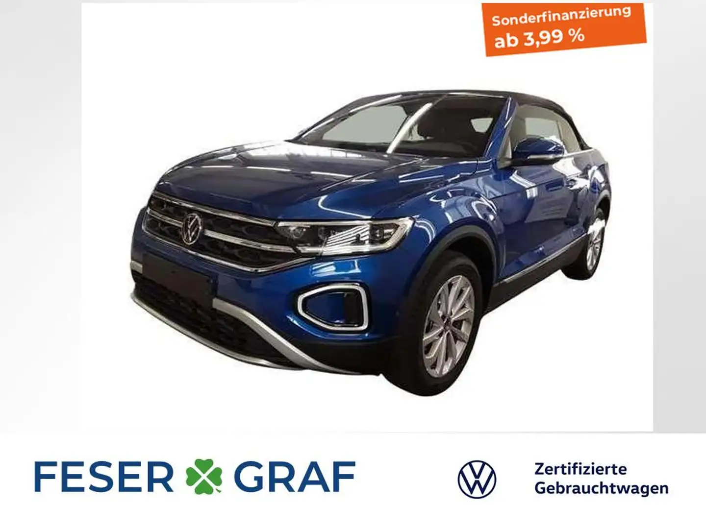 Volkswagen T-Roc Cabriolet 1.5TSI Style DSG AHK Rückfahrkamera Blu/Azzurro - 1
