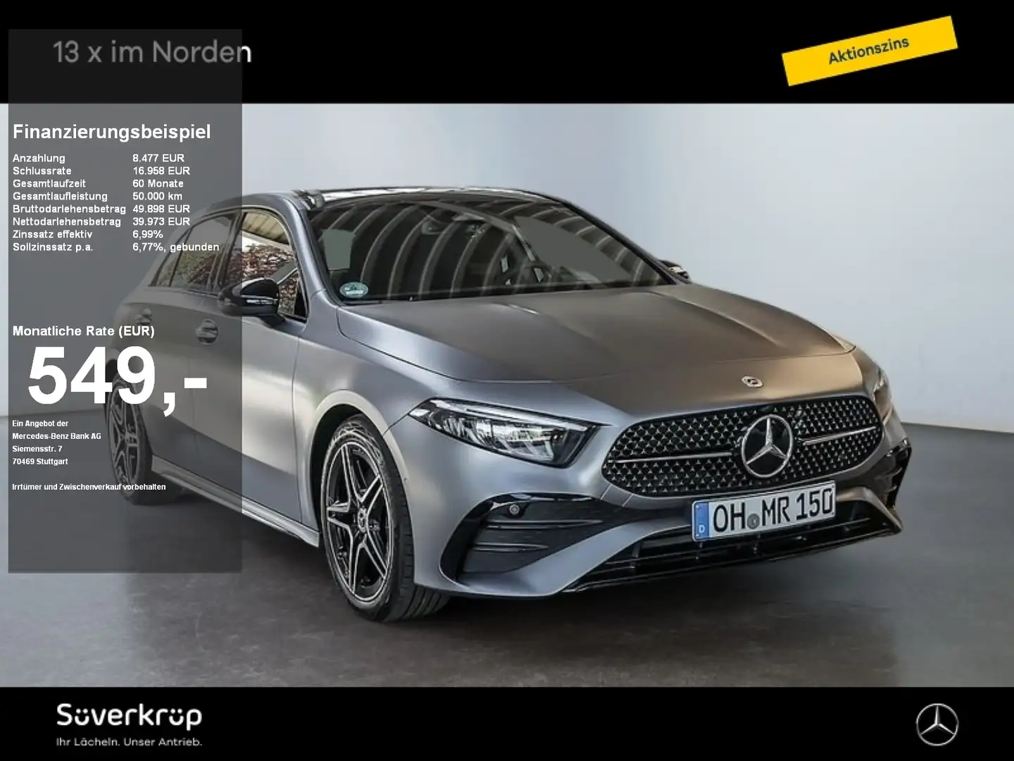 Mercedes-Benz A 220 d AMG NIGHT SPUR PANO AHK DISTR KAMERA Gri - 1