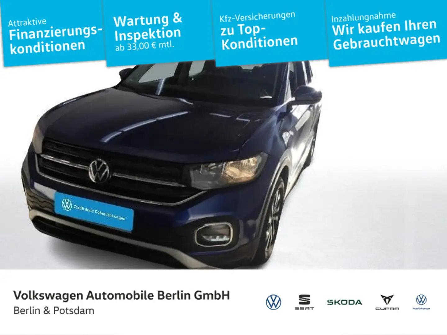 Volkswagen T-Cross 1.0 TSI Active DSG Digital Cockpit Bleu - 1