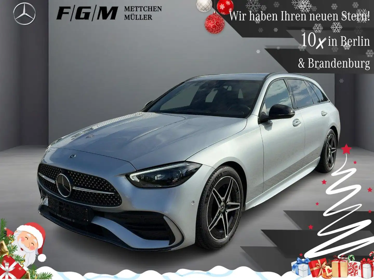 Mercedes-Benz C 220 T d 4M AMG Line Burm|DigiLight|TWA|360|AHK Silber - 1