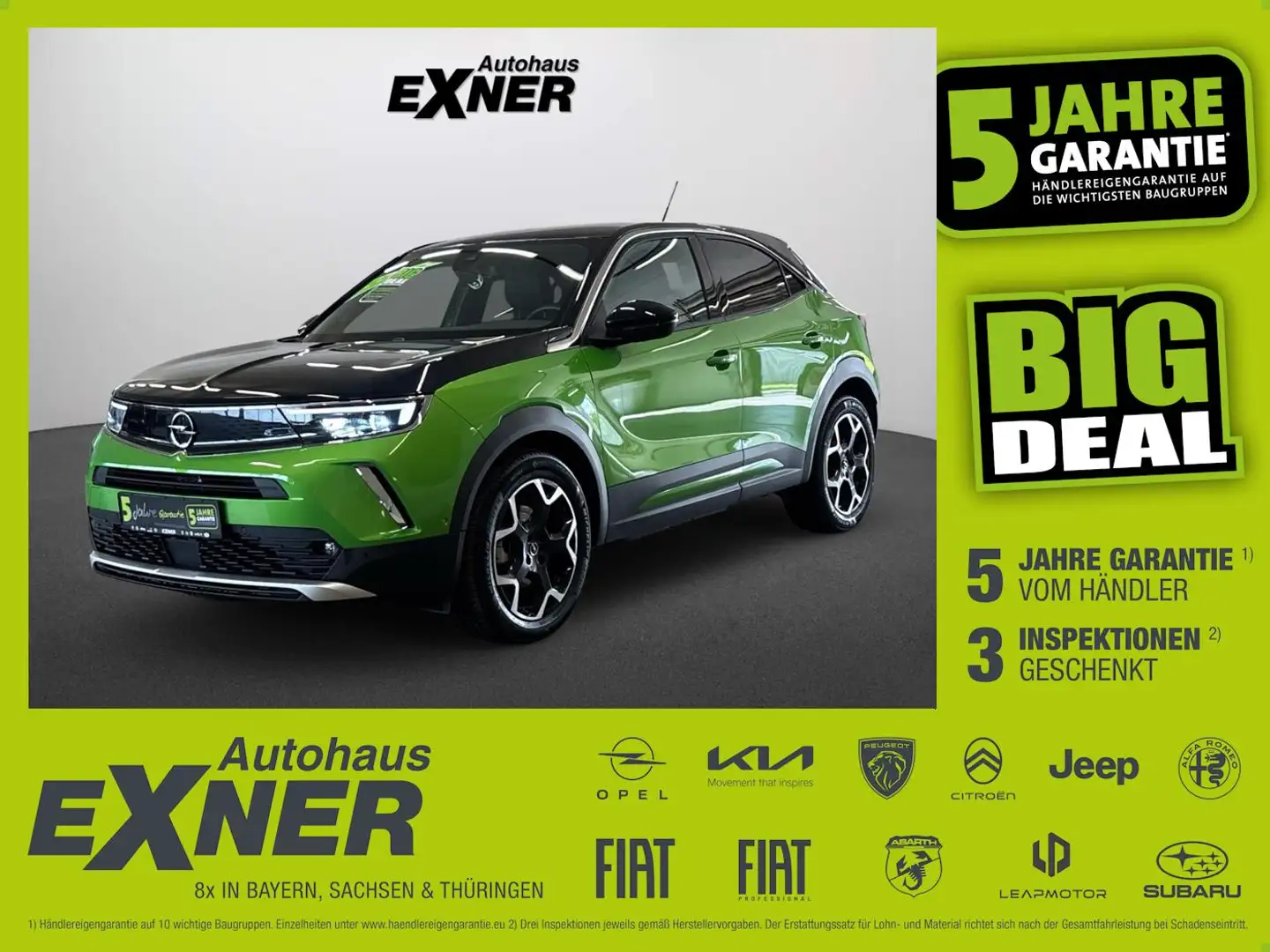 Opel Mokka-E ULTIMATE LED+Navi+SHZ+Winterp.+Kam.+LM Grün - 1