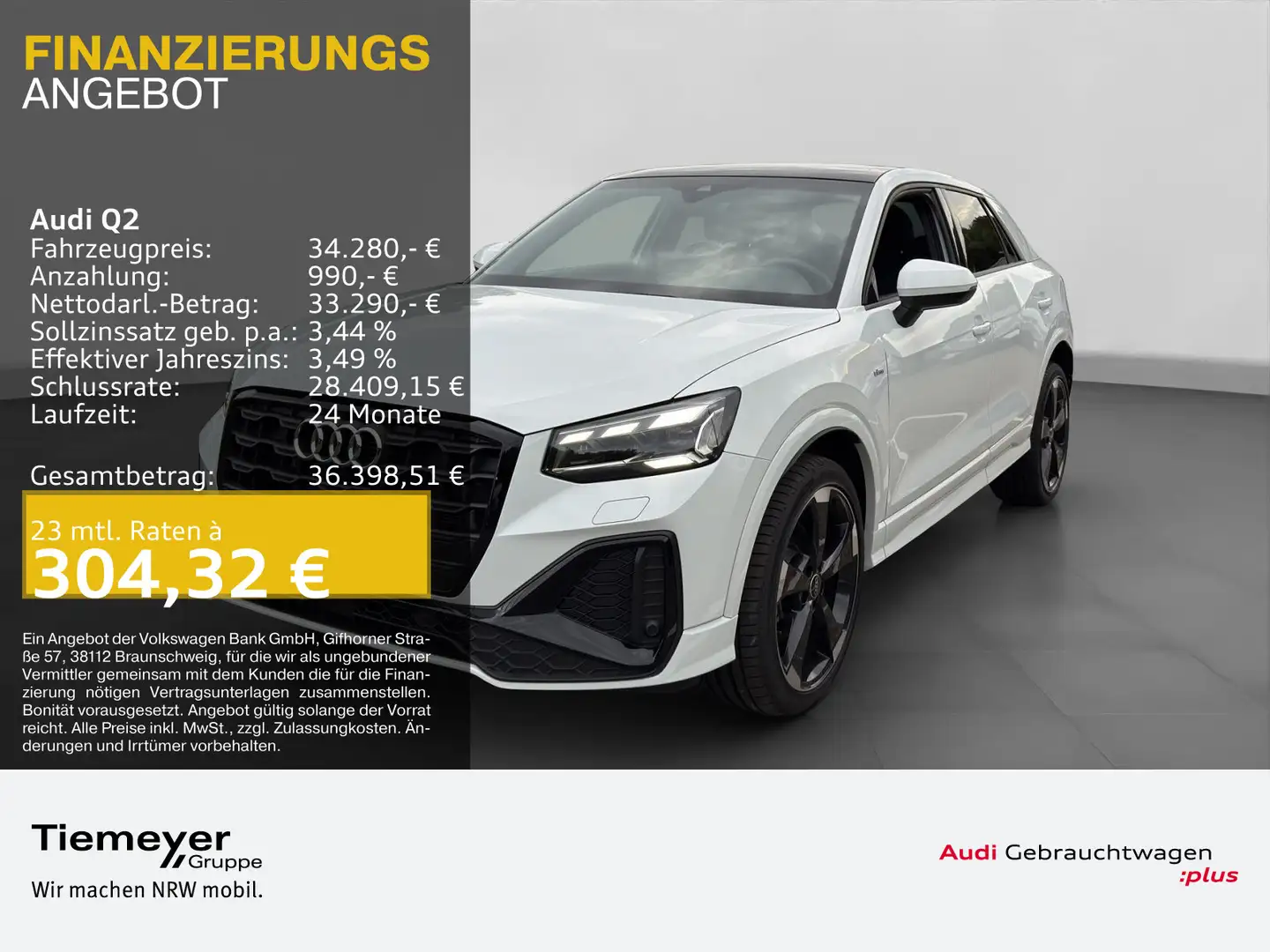 Audi Q2 35 TDI 2x S LINE LM19 FEINNAPPA PANO SONOS Weiß - 1