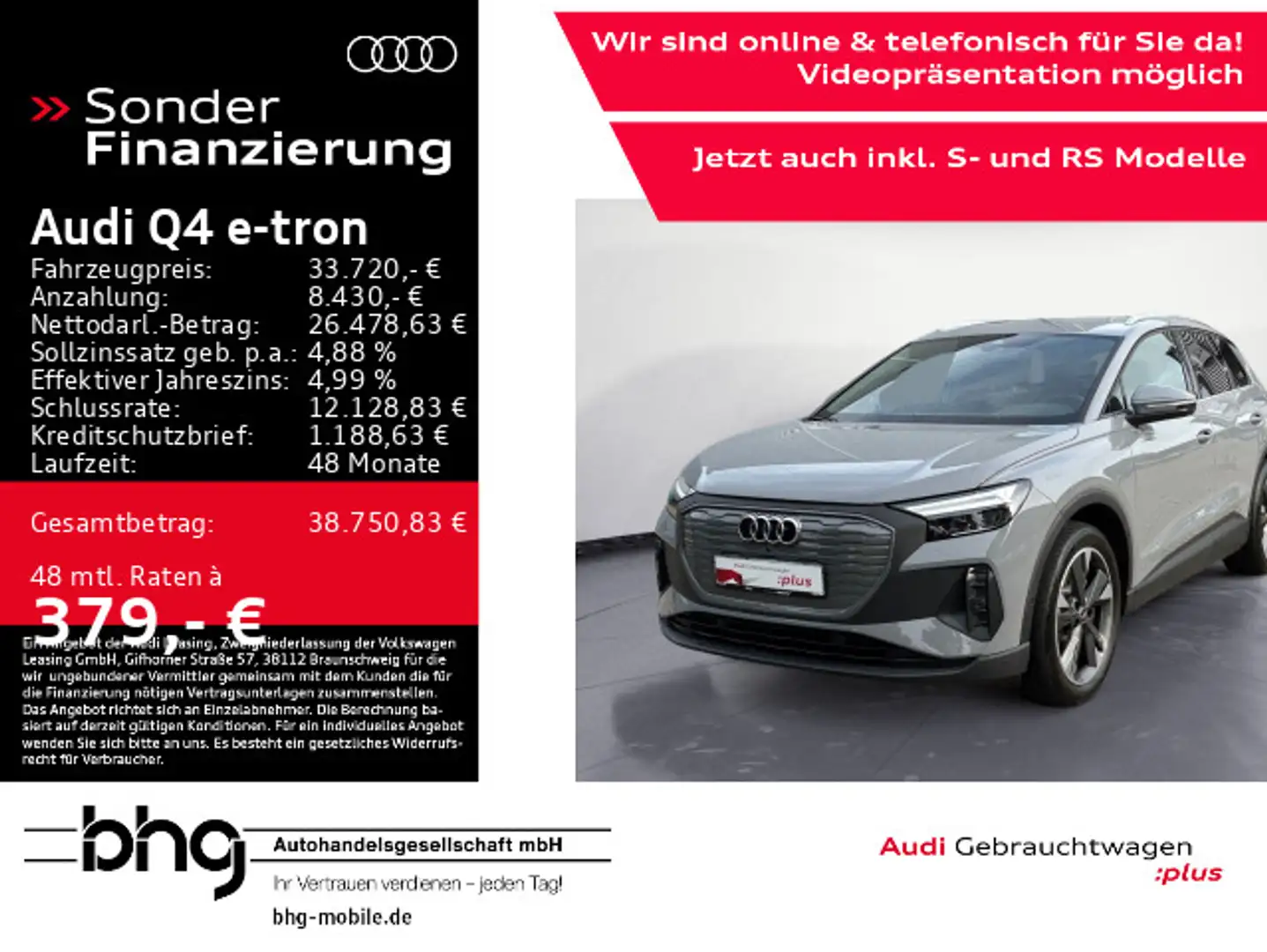 Audi Q4 e-tron 40 *PDC*ACC*KAMERA*20`*Advanced Key*3- Grau - 1