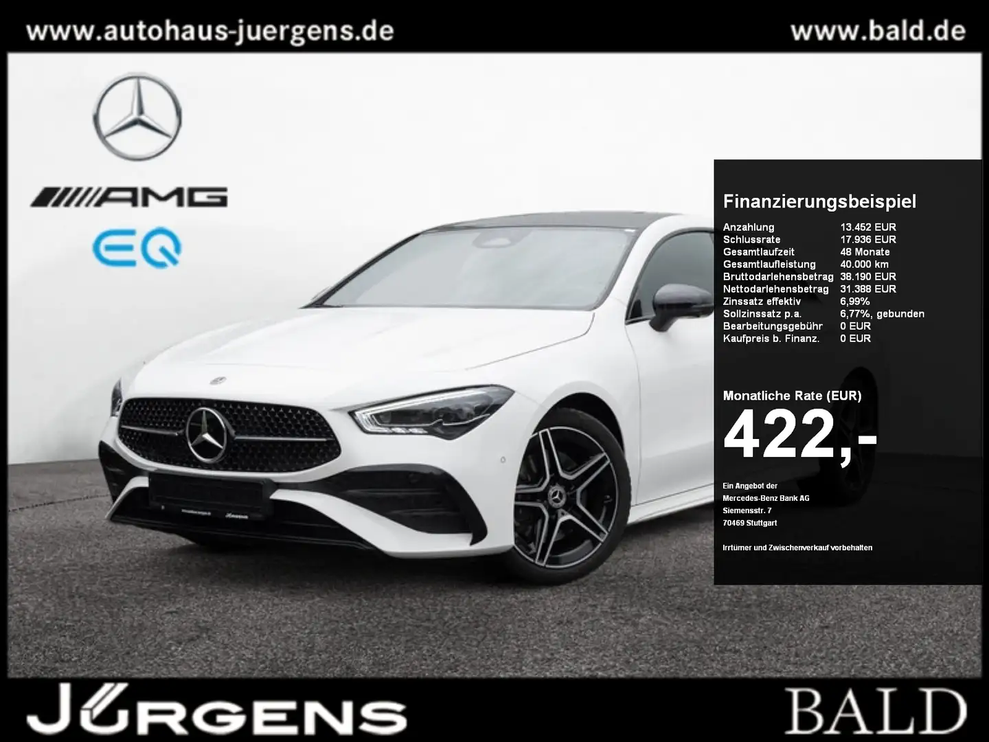 Mercedes-Benz CLA 220 d Coupé AMG-Sport/Pano/Burm/Night/Distr Bianco - 1