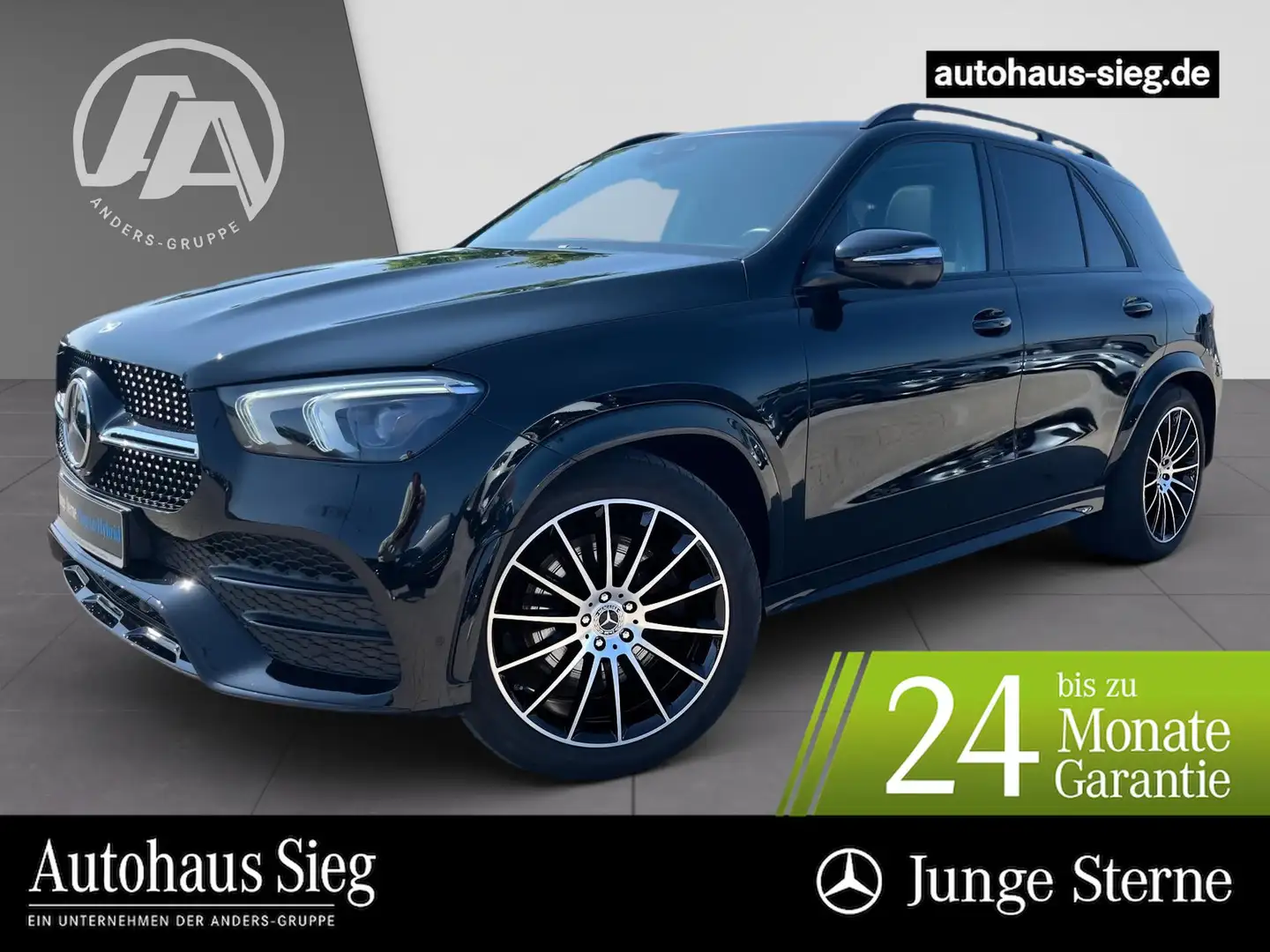 Mercedes-Benz GLE 350 de 4M AMG+Burm+Pano+Distr+AHK+AIR+36+LED Noir - 1