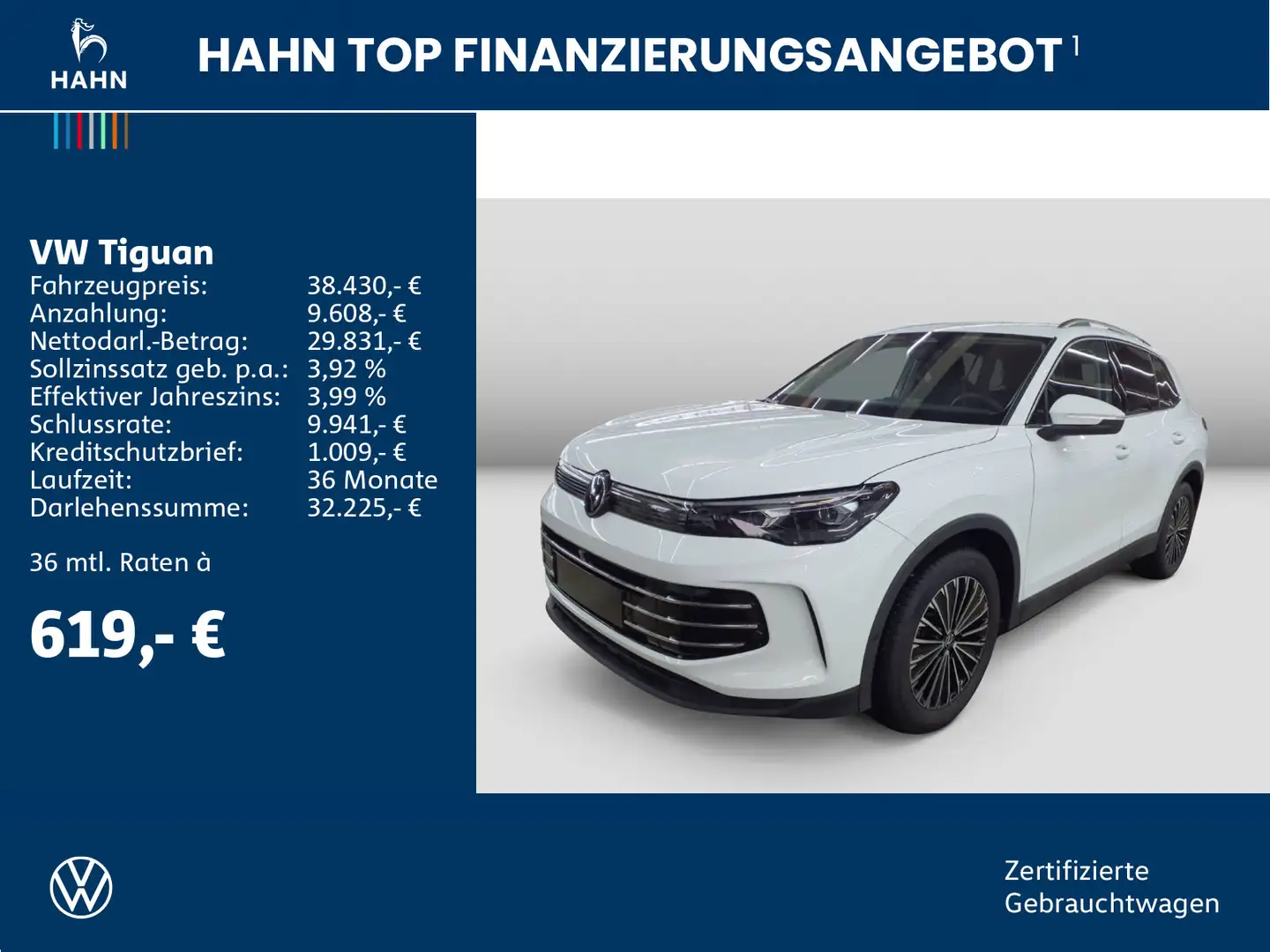 Volkswagen Tiguan 1.5eTSI DSG Elegance Matrix AHK ACC Navi Weiß - 2