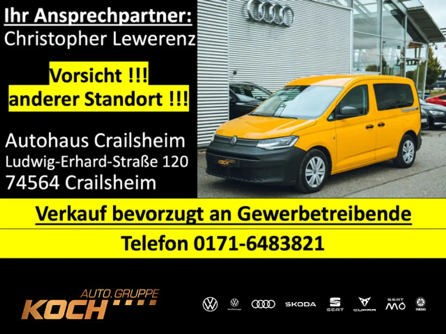Volkswagen Caddy 2.0 TDI ALLRAD Navi AHK LED Gelb - 1