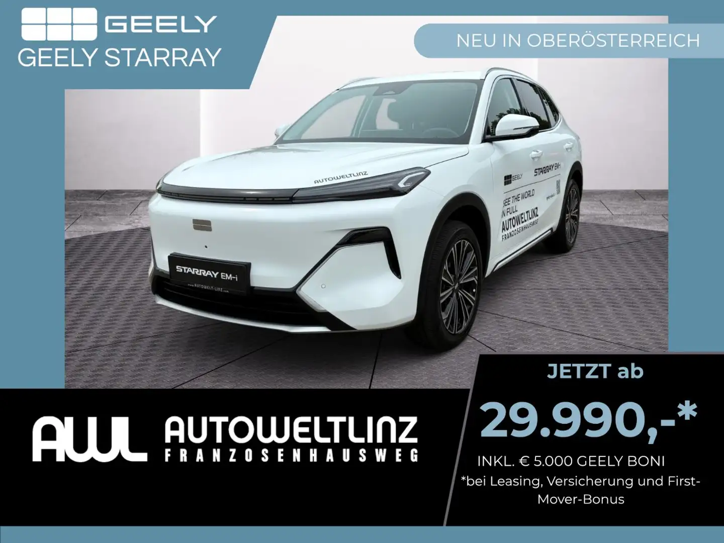 Geely Starray EM-i MAX+ ACC+LED+Navi+Pano+SD+SHZ+360 Weiß - 1