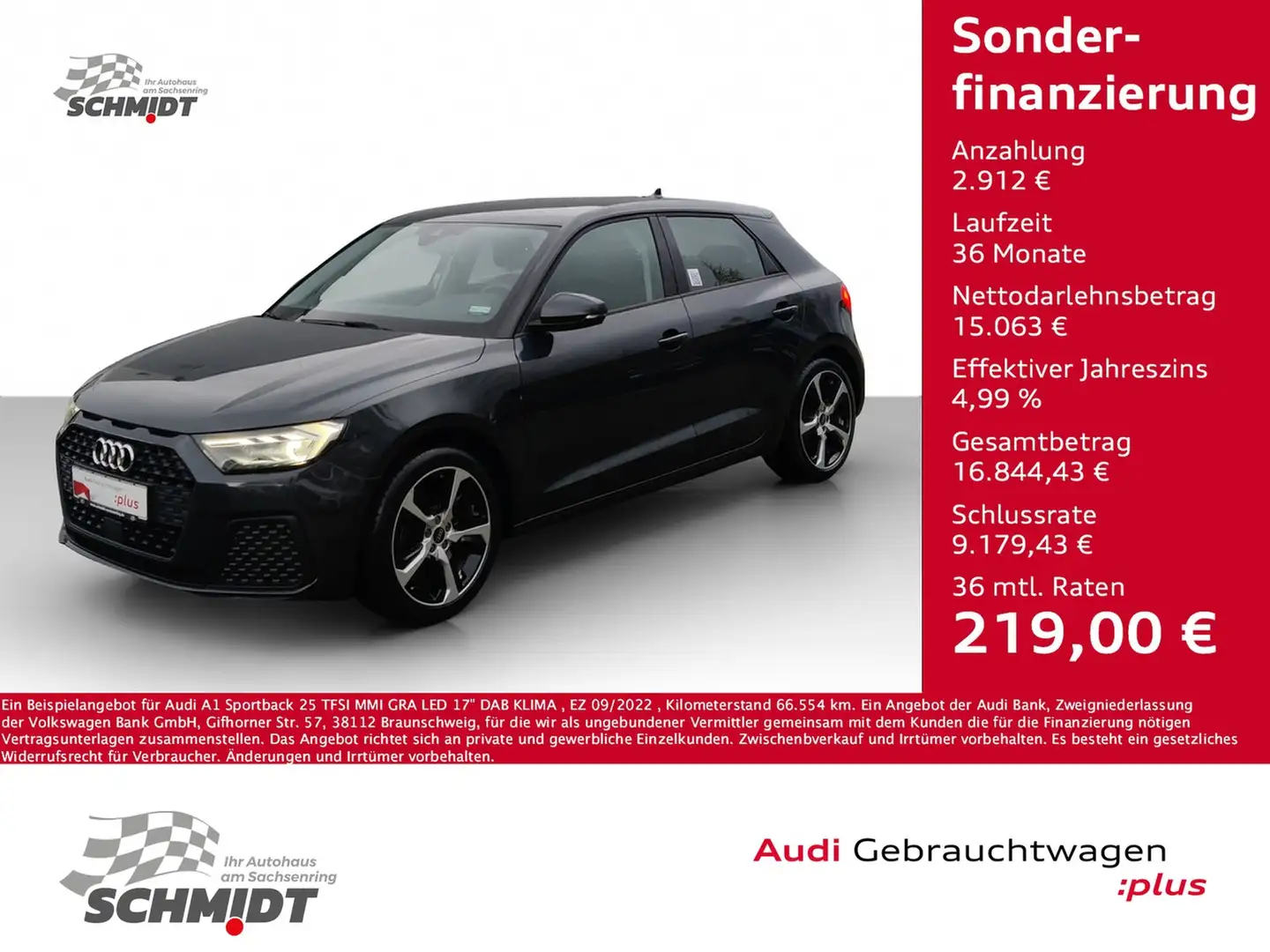 Audi A1 Sportback 25 TFSI MMI GRA LED 17" DAB KLIMA Gris - 1
