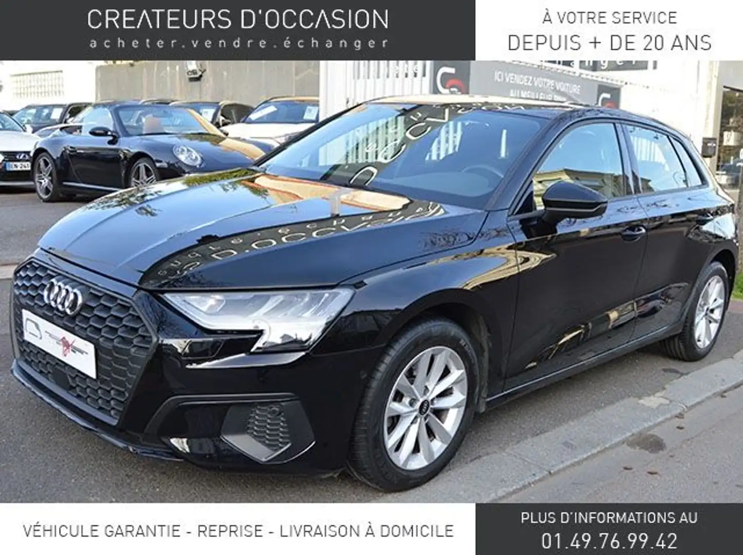 Audi A3 30 TFSI 110CH  LINE S TRONIC 7 Noir - 1